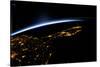 View of planet Earth from space showing night time in Florida Sate, USA-null-Stretched Canvas