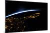 View of planet Earth from space showing night time in Florida Sate, USA-null-Mounted Photographic Print