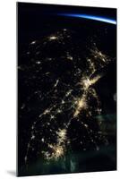 View of planet Earth from space showing night time over American Northeast area-null-Mounted Photographic Print