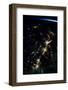 View of planet Earth from space showing night time over American Northeast area-null-Framed Photographic Print