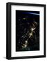 View of planet Earth from space showing night time over American Northeast area-null-Framed Photographic Print