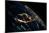 View of planet Earth from space showing night time over Cuba and Florida-null-Mounted Photographic Print