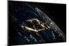 View of planet Earth from space showing night time over Cuba and Florida-null-Mounted Premium Photographic Print