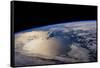 View of planet Earth from space showing North America near Nova Scotia, Canada-null-Framed Stretched Canvas