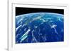 View of planet Earth from space showing Turks and Caicos Islands and Cuba-null-Framed Photographic Print