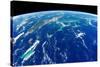 View of planet Earth from space showing Turks and Caicos Islands and Cuba-null-Stretched Canvas