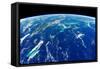 View of planet Earth from space showing Turks and Caicos Islands and Cuba-null-Framed Stretched Canvas