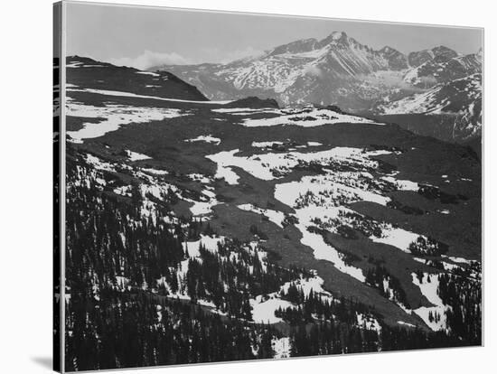 View Of Plateau Snow Covered Mountain In Bkgd "Long's Peak Rocky Mountain NP" Colorado. 1933-1942-Ansel Adams-Stretched Canvas