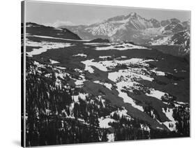 View Of Plateau Snow Covered Mountain In Bkgd "Long's Peak Rocky Mountain NP" Colorado. 1933-1942-Ansel Adams-Stretched Canvas