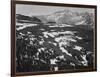 View Of Plateau Snow Covered Mountain In Bkgd "Long's Peak Rocky Mountain NP" Colorado. 1933-1942-Ansel Adams-Framed Art Print