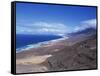 View of Playa De Cofete, Jandia Peninsula, Fuerteventura, Canary Islands, Spain, Atlantic, Europe-Nigel Francis-Framed Stretched Canvas