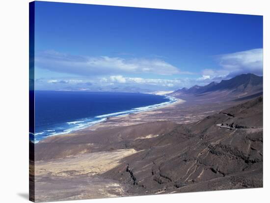 View of Playa De Cofete, Jandia Peninsula, Fuerteventura, Canary Islands, Spain, Atlantic, Europe-Nigel Francis-Stretched Canvas
