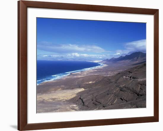 View of Playa De Cofete, Jandia Peninsula, Fuerteventura, Canary Islands, Spain, Atlantic, Europe-Nigel Francis-Framed Photographic Print