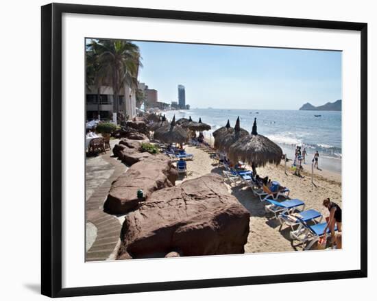 View of Playa Gaviotas at the El Cid Resort, Mazatlan, Mexico-Charles Sleicher-Framed Photographic Print