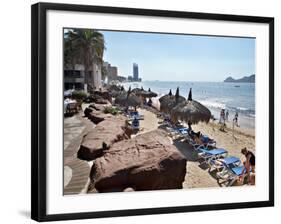 View of Playa Gaviotas at the El Cid Resort, Mazatlan, Mexico-Charles Sleicher-Framed Photographic Print