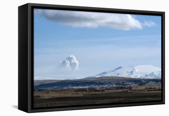 View of Plume from Eyjafjallajokull Volcano, Seen from Hotel Ranga, Hella, Southern Icelan-Natalie Tepper-Framed Stretched Canvas