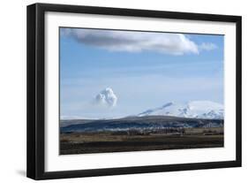 View of Plume from Eyjafjallajokull Volcano, Seen from Hotel Ranga, Hella, Southern Icelan-Natalie Tepper-Framed Photographic Print