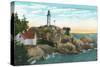 View of Point Atkinson Lighthouse - Vancouver, BC, Canada-Lantern Press-Stretched Canvas