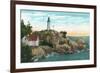 View of Point Atkinson Lighthouse - Vancouver, BC, Canada-Lantern Press-Framed Premium Giclee Print