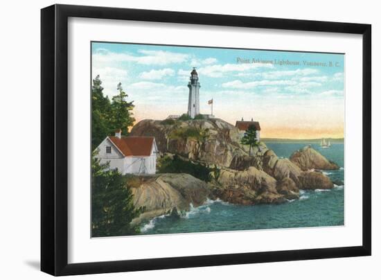 View of Point Atkinson Lighthouse - Vancouver, BC, Canada-Lantern Press-Framed Art Print