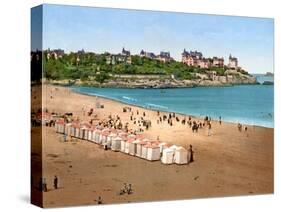 View of Pointe De La Malouine from the Plage De L'Ecluse, Dinard, 1890-1900-null-Stretched Canvas