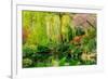 View of pond in garden, Butchart Gardens, Vancouver Island, British Columbia, Canada-Pete Saloutos-Framed Photographic Print