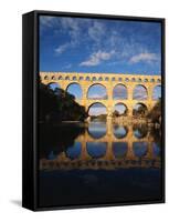 View of Pont Du Gard Bridge, Gardon River, Languedoc, France-David Barnes-Framed Stretched Canvas