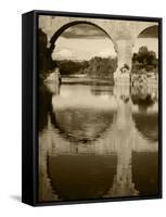 View of Pont Du Gard Bridge, Gardon River, Languedoc, France-David Barnes-Framed Stretched Canvas