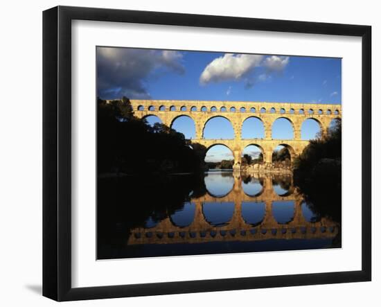 View of Pont Du Gard Bridge, Gardon River, Languedoc, France-David Barnes-Framed Premium Photographic Print