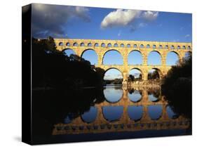 View of Pont Du Gard Bridge, Gardon River, Languedoc, France-David Barnes-Stretched Canvas