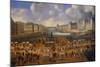 View of Pont Neuf with the Carriage Race of King Louis XIV, 1665-null-Mounted Giclee Print