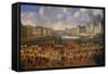View of Pont Neuf with the Carriage Race of King Louis XIV, 1665-null-Framed Stretched Canvas