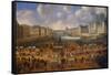 View of Pont Neuf with the Carriage Race of King Louis XIV, 1665-null-Framed Stretched Canvas