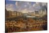 View of Pont Neuf with the Carriage Race of King Louis XIV, 1665-null-Stretched Canvas