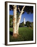 View of Ponte Aux Barques Lighthouse, Michigan, USA-Adam Jones-Framed Premium Photographic Print