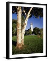 View of Ponte Aux Barques Lighthouse, Michigan, USA-Adam Jones-Framed Premium Photographic Print