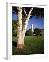 View of Ponte Aux Barques Lighthouse, Michigan, USA-Adam Jones-Framed Premium Photographic Print