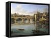 View of Ponte Sisto-Gaspar van Wittel-Framed Stretched Canvas