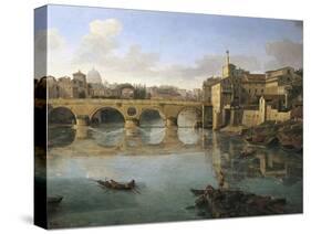 View of Ponte Sisto-Gaspar van Wittel-Stretched Canvas