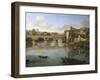 View of Ponte Sisto-Gaspar van Wittel-Framed Premium Giclee Print