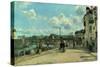 View of Pontoise: Quai Au Pothuis, 1868-Camille Pissarro-Stretched Canvas