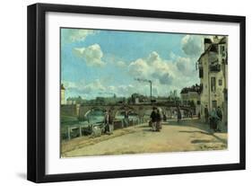 View of Pontoise: Quai Au Pothuis, 1868-Camille Pissarro-Framed Giclee Print