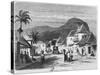 View of Port Louis, Rue Desforges, Mauritius, 1861-French School-Stretched Canvas