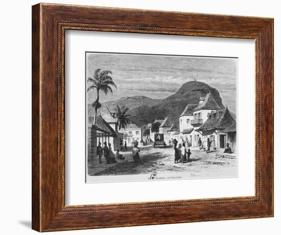 View of Port Louis, Rue Desforges, Mauritius, 1861-French School-Framed Giclee Print