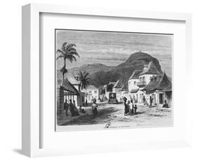 View of Port Louis, Rue Desforges, Mauritius, 1861-French School-Framed Giclee Print