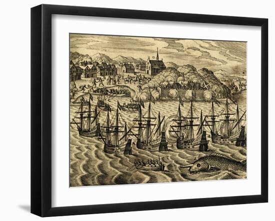 View of Port of Acapulco in Mexico-Theodore de Bry-Framed Giclee Print