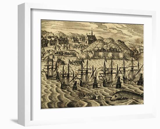 View of Port of Acapulco in Mexico-Theodore de Bry-Framed Giclee Print