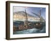 View of Port of Cette, 1757-Claude Joseph Vernet-Framed Giclee Print