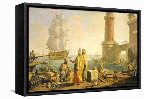 View of Port of Livorno, 1762-Giuseppe Zocchi-Framed Stretched Canvas