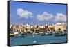 View of Port on Sunny Day, Marsaxlokk, Malta-Massimo Borchi-Framed Stretched Canvas